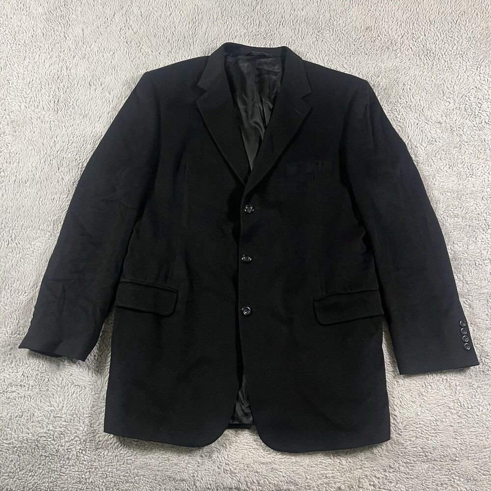 JOS. A. BANK Men’s Mitchell 100% Cashmere 3 Button Blazer Jacket Black Size 46L